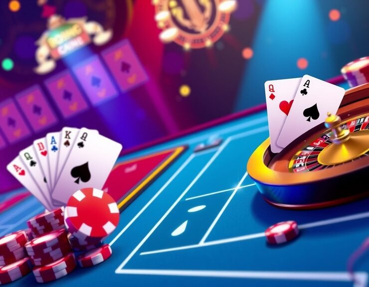 Live roulette wheel and betting layout